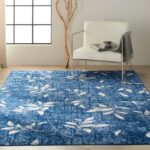 Calvin Klein tapis River Flow CK001 RFV03 NAVIV NAVY IVORY 5X7 099446851956 interior 1