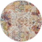 Nourison tapis Ankara Global ANR06 IVORG 4xRND 099446457202 flat C