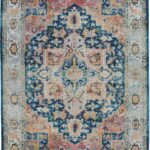 Nourison tapis Ankara Global ANR11 BLUMT BLUE MULTI 5x8 099446498076 flat C