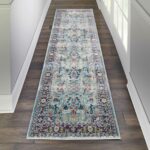 Nourison tapis Ankara Global ANR14 TEAL MULTI 2x6 099446498403 interior 1 C
