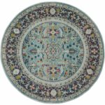Nourison tapis Ankara Global ANR14 TEAL MULTI 4xRND 099446498427 flat C