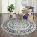 Nourison tapis Ankara Global ANR14 TEAL MULTI 4xRND 099446498427 interior 1 C