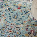 Nourison tapis Ankara Global ANR14 TEAL MULTI 5X8 099446498441 interior 2 C