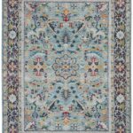 Nourison tapis Ankara Global ANR14 TEAL MULTI 5x8 099446498441 flat C