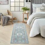 Nourison tapis Ankara Global ANR17 IVLTB IVORY LIGHT BLUE 2x8 099446855831 interior 1