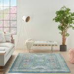 Nourison tapis Ankara Global ANR17 IVLTB IVORY LIGHT BLUE 5X8 099446855862 interior 3