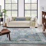 Nourison tapis Ankara Global ANR17 IVLTB IVORY LIGHT BLUE 8x10 099446855909 interior 3
