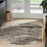 Nourison tapis Celestial CES02 IVGRY IVORY GREY 5RND 099446179432 interior 1