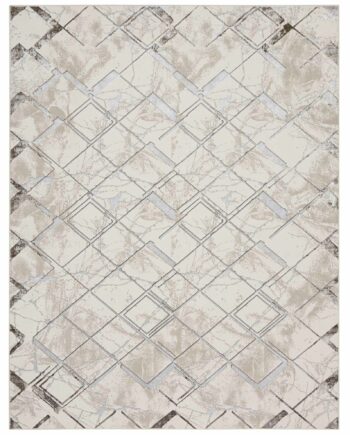 Nourison tapis Glitz GLZ02 IVGRY IVORY GREY 8x10 099446133748