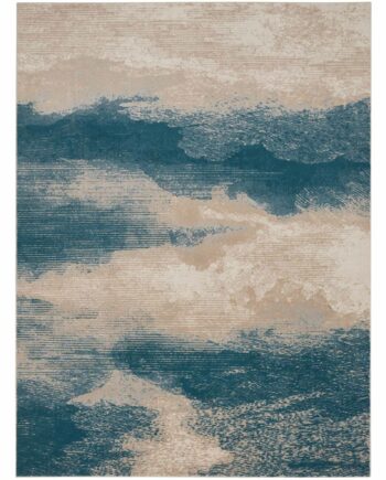 Nourison tapis Maxell MAE06 IVTL IVORY TEAL 8x11 099446880475