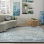 Nourison tapis Prismatic PRS19 SFMSL SEAFOAM SILVER 8X10 099446783349 interior 1