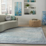 Nourison tapis Prismatic PRS19 SFMSL SEAFOAM SILVER 8X10 099446783349 interior 3