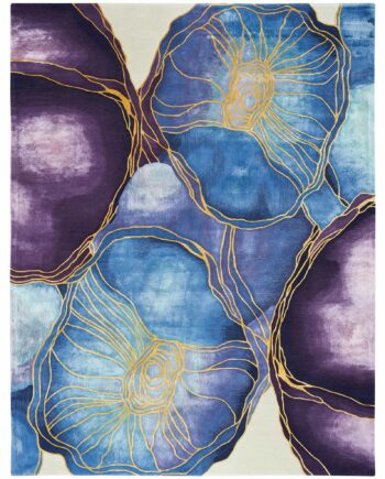 Nourison tapis Prismatic PRS32 BLGLD BLUE GOLD 4x6 099446135179