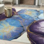 Nourison tapis Prismatic PRS32 BLGLD BLUE GOLD 6x8 099446135254 interior 1