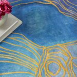 Nourison tapis Prismatic PRS32 BLGLD BLUE GOLD 6x8 099446135254 interior 2