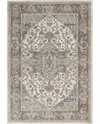 Nourison tapis Quarry QUA05 IVGRY IVORY GREY 5x7 099446746276