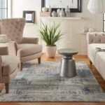 Nourison tapis Rustic Textures RUS10 IVBLU IVORY BLUE 5X7 099446496096 interior 1 C