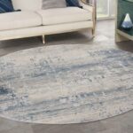 Nourison tapis Rustic Textures RUS10 IVBLU IVORY BLUE 8XRND 099446836045 interior 1