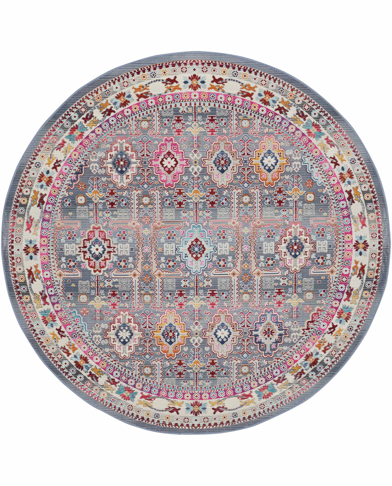 Nourison tapis Vintage Kashan VKA05 GYMTC GREY MULTICOLOR 6xRND 099446811844
