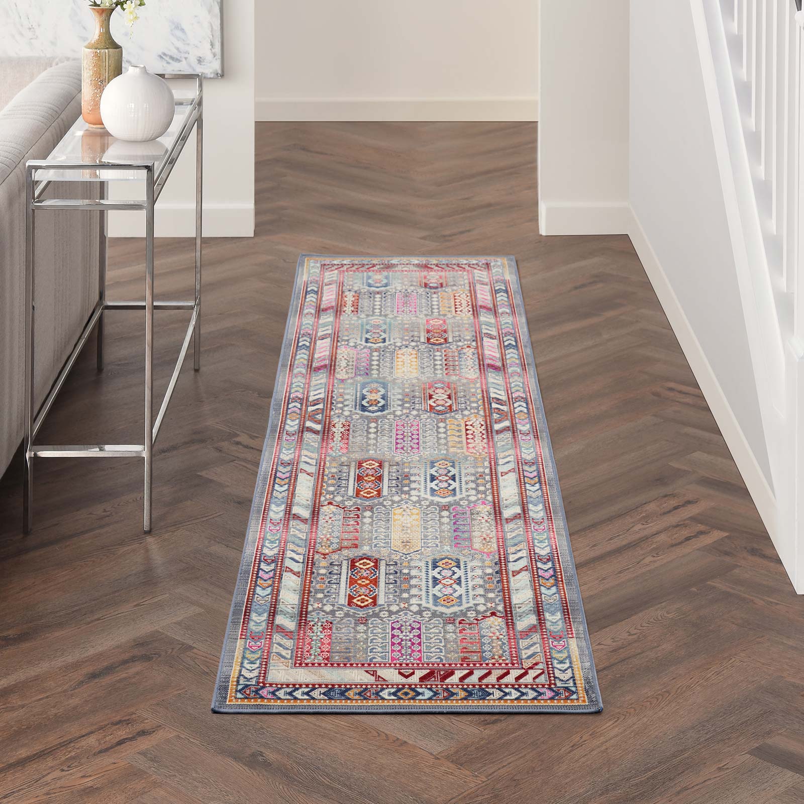 Nourison tapis Vintage Kashan VKA06 GYMTC GREY MULTICOLOR 2x8 099446811929 interior