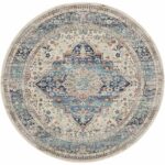 Nourison tapis Vintage Kashan VKA07 IVBLU IVORY BLUE 6xRND 099446812100