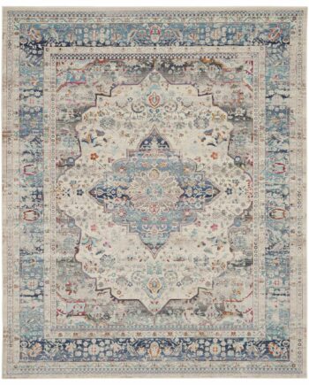 Nourison tapis Vintage Kashan VKA07 IVBLU IVORY BLUE 8x10 099446812117