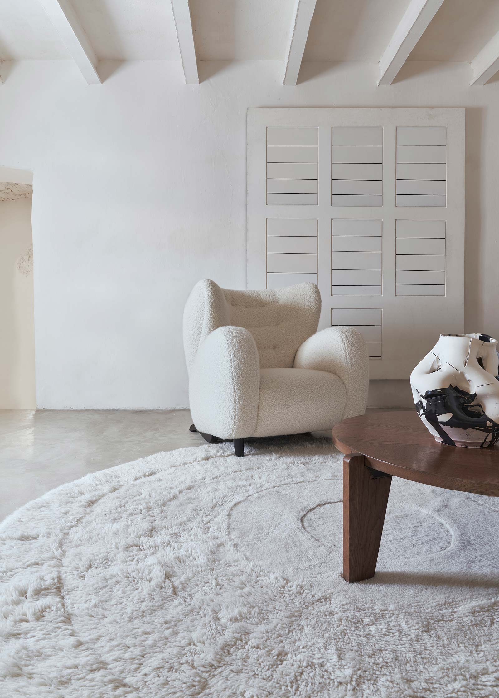 Lorena Canals Woolable tapis Arctic Circle Sheep White Round WO ARCTIC WH 9